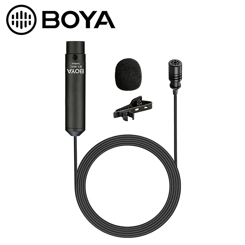 BOYA BY-M4C & M4OD Phantom Мощность Clip-On кардиоидный XLR петличный микрофон для Камера
