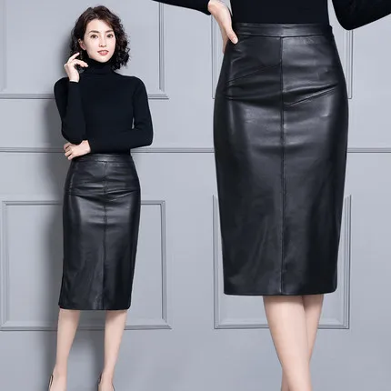 Tao Ting Li Na New Fashion Genuine Sheep Real Leather Skirt 19K12