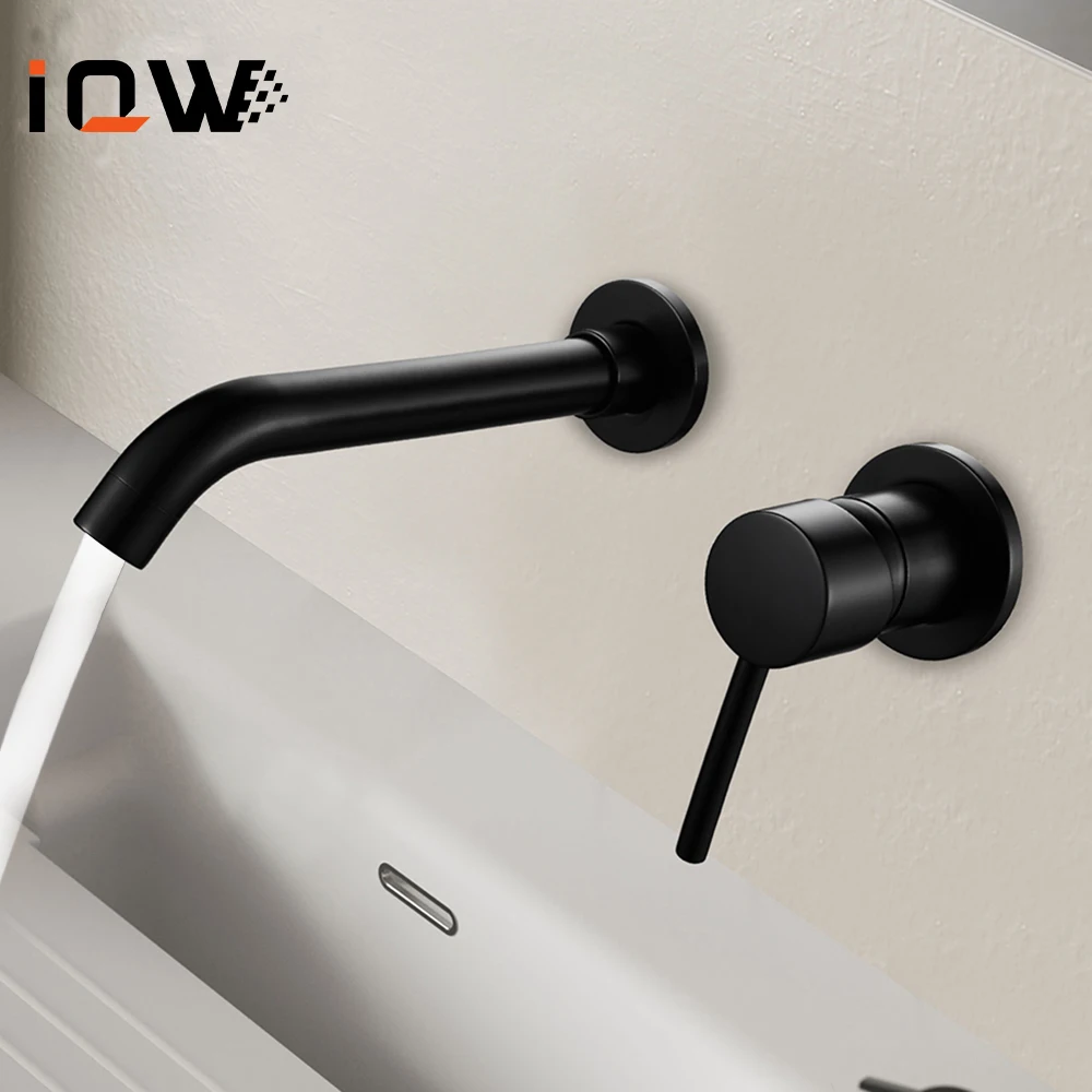 Смесители для ванной комнаты настенный черный смеситель раковины с одной ручкой
