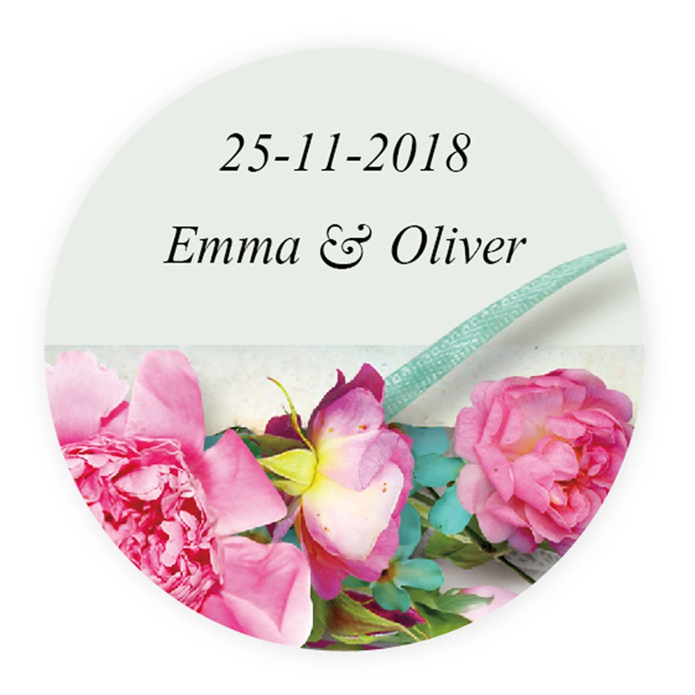 

DouxArt 100 шт. персонализированные декоративные наклейки на стены, свадебные 4 см цветы брак Свадебная вечеринка Причастие сувениры подарки пос...