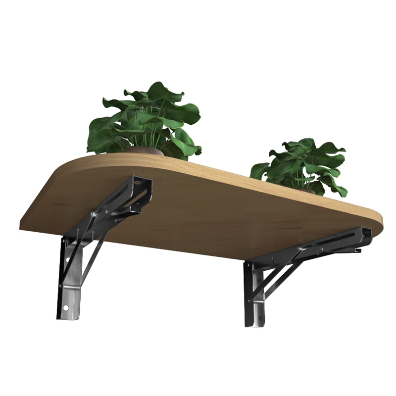 8 20inches2PCS треугольный складной угловой кронштейн тяжелая поддержка регулируемая