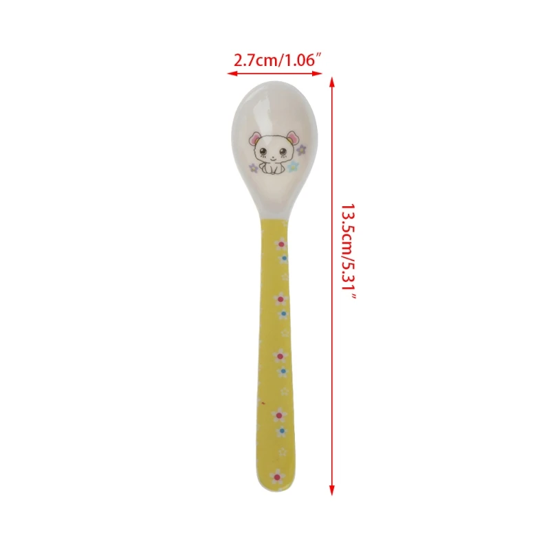 

2pcs Cartoon Baby Kids Feeding Spoon High Quality Melamine Baby Spoon Flatware