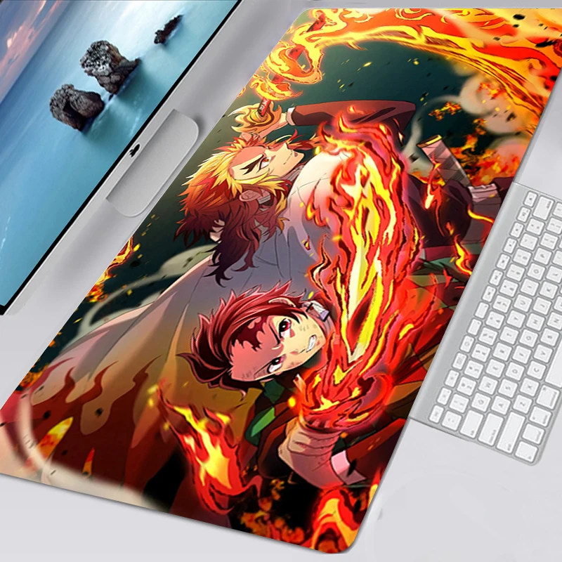 

Mousepad Computer Custom Desk Mats Mouse Mat Demon Slayer Kimetsu No Yaiba Office Laptop Natural Rubber Soft Mice Pad Mouse Mat