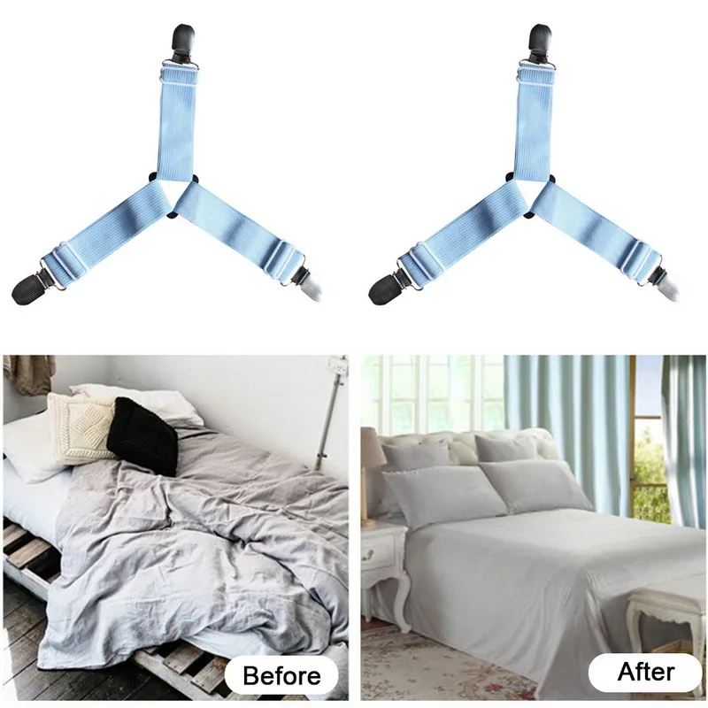 Bed Sheet 4Pcs/set Elastic Strong Clip Adjustable sheet Belt Fastener Mattress | Дом и сад