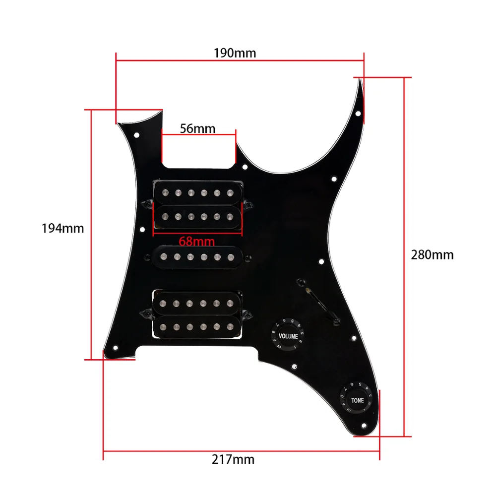 Kmise загруженная Гитара Pickguard HSH Prewired Black для электрогитары GRG250 с звукоснимателями-гитарные части и аксессуары