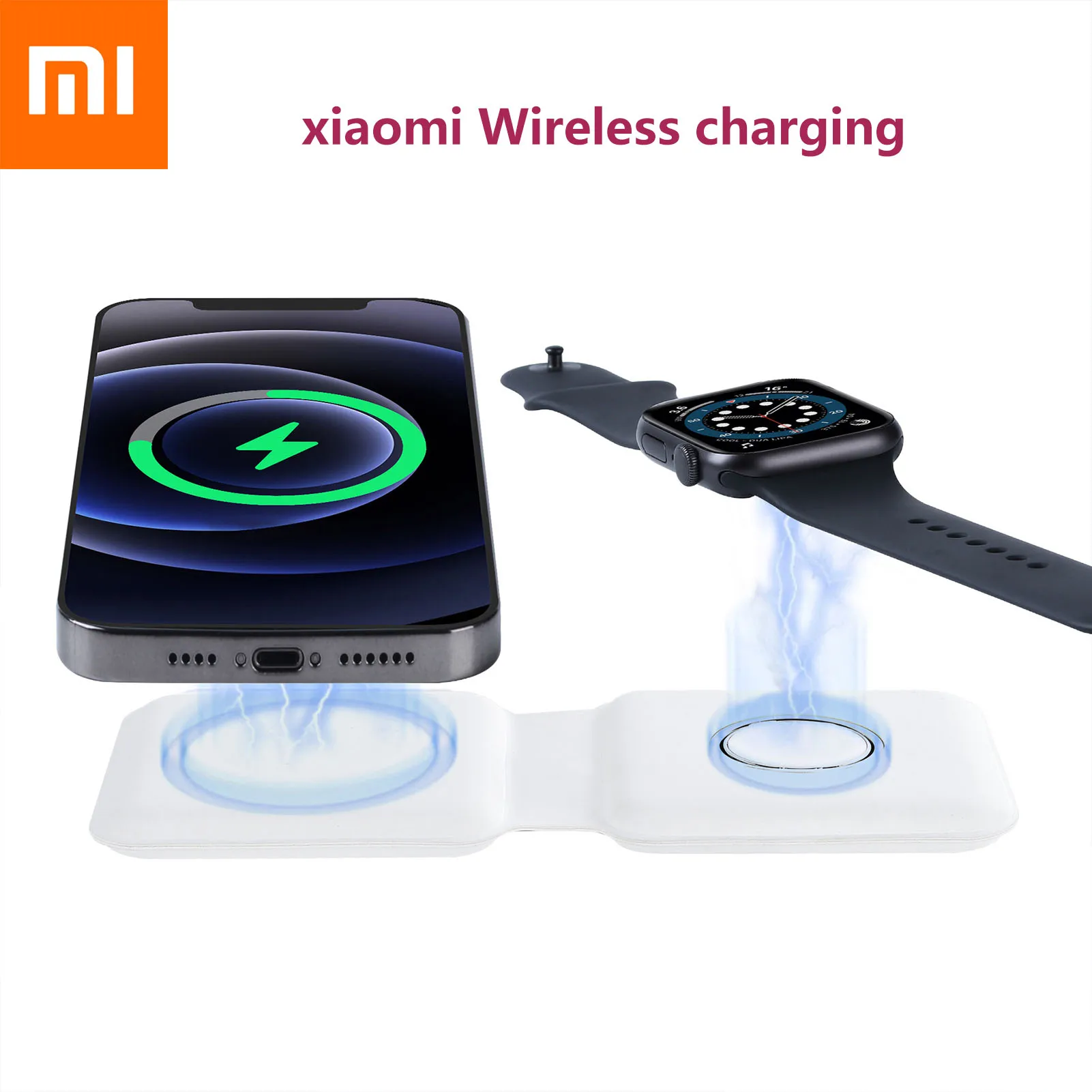 

Xiaomi New 2 In1 Magnetic Safe Wireless Duo Charger For Apple IPhone 12 Mini 11 Pro Max Fast Charging Pad for Airpods Pro Watch