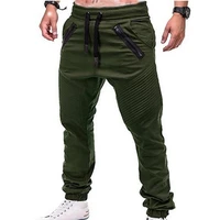pants drawstring adjustable men stripes zipper pockets sports trousers for outdoor activities