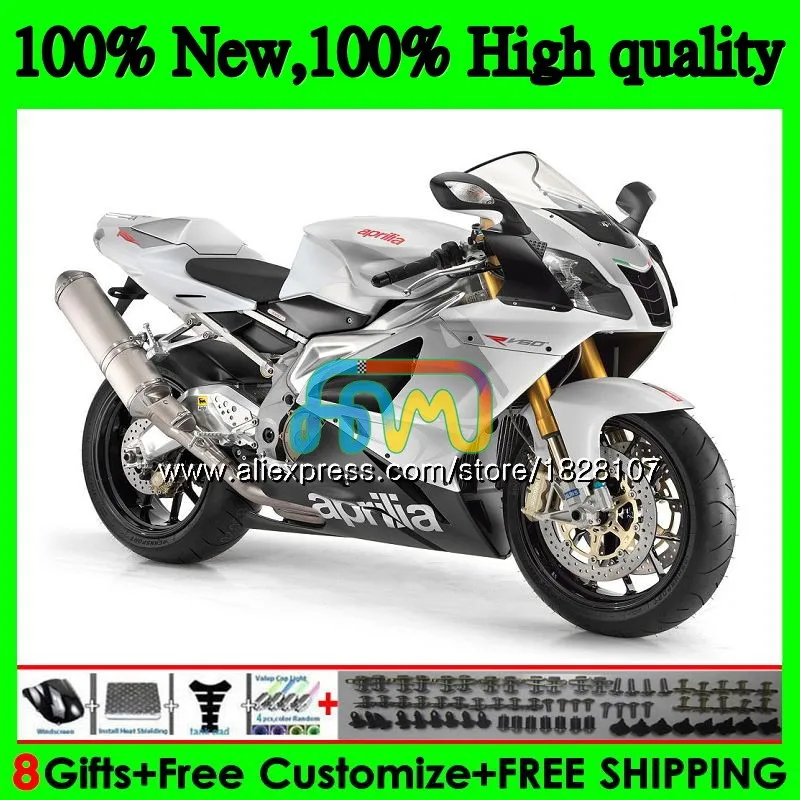 

RSV1000R For Aprilia RSV1000 R Mille 03 04 05 06 55BS.39 RSV1000RR RSV 1000 R RR 1000R 2003 2004 2005 2006 White silver Fairing