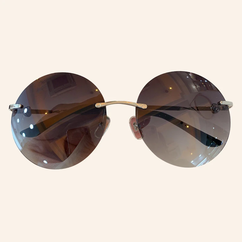 No.5 Sunglasses Модные солнцезащитные очки без оправы для женщин брендовые дизайнерские Oculos De Sol Feminino Круглые Солнцезащитные очки женские оттенки - Цвет линз: No.5 Sunglasses