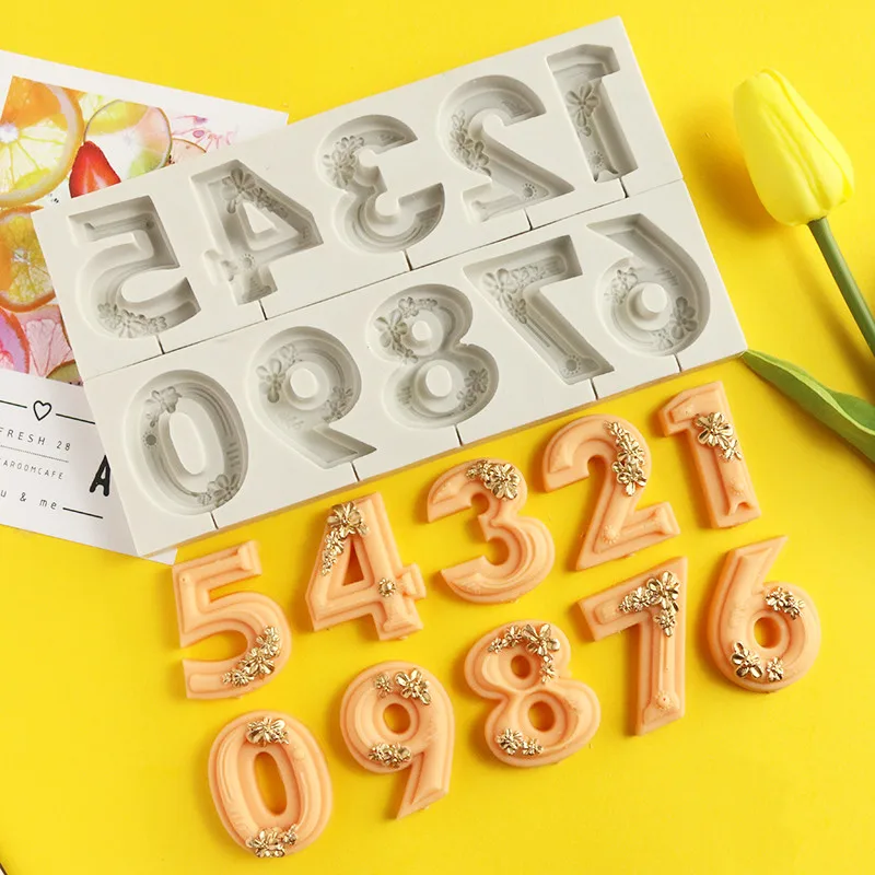 Рельефная цифровая силиконовая форма в стиле ретро для помадки шоколада цветов