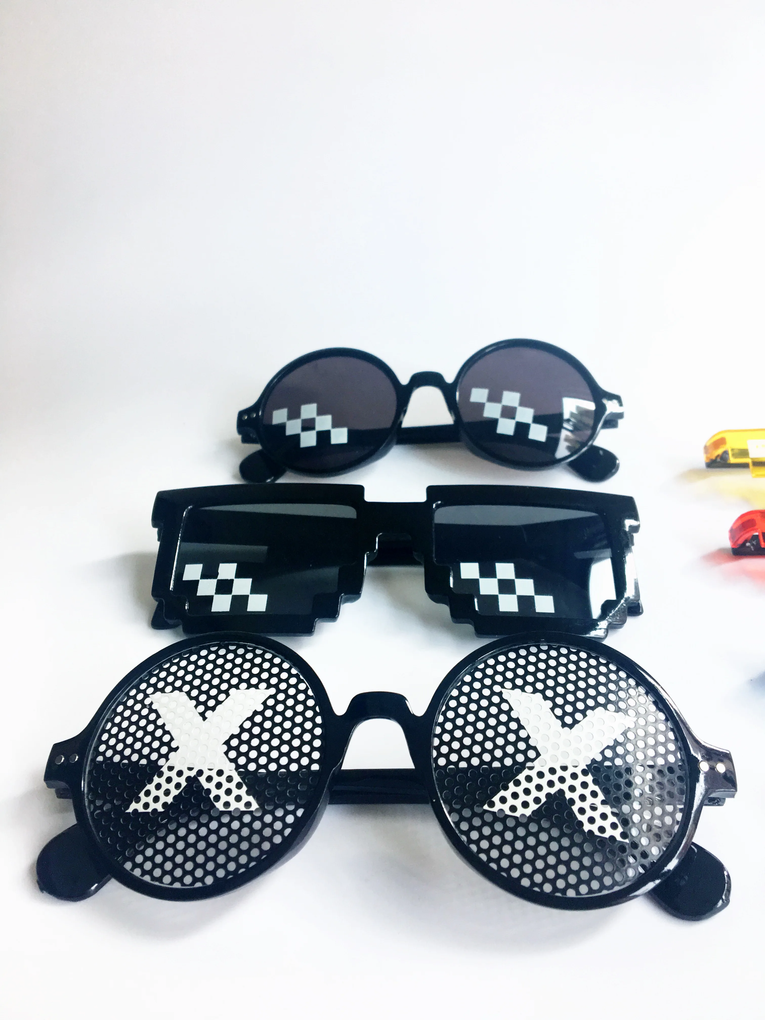 Новые мозаичные солнечные очки Trick Toy Thug Life, черные мозаичные солнечные очки, забавные игрушечные очки, очки Pixel для женщин и мужчин Bl