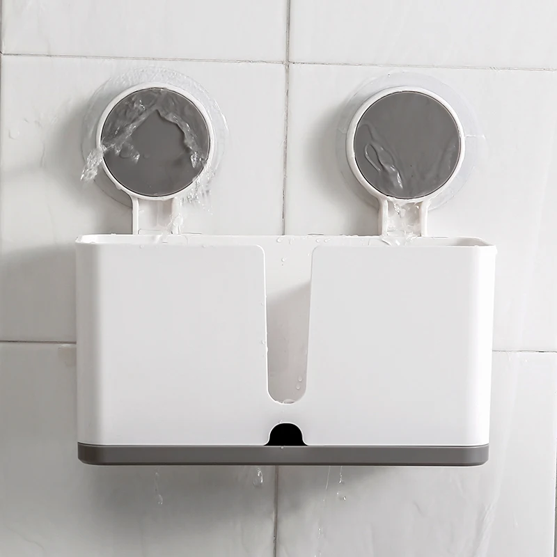 Bathroom Shelf Adhesive Storage Rack Toothbrush Holder Shaver Rack Organizer Wall Hanging Brushing Teeth Toothpaste Rack