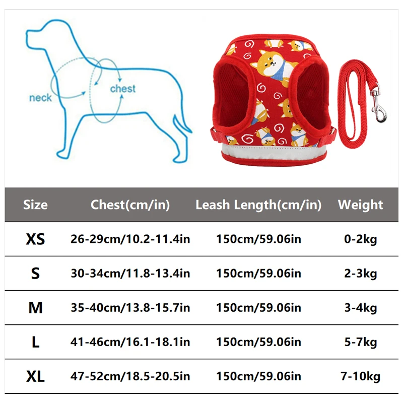 Регулируемая Светоотражающая шлейка для собак и кошек мультяшный поводок из