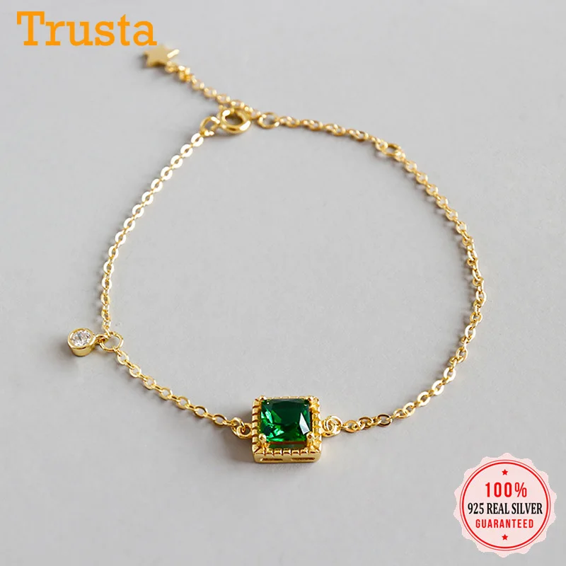Trustdavis, Настоящее серебро 925 пробы, Модные женские ювелирные изделия, крест, браслет 15,5 см для женщин, девушек, леди, подарок DA97