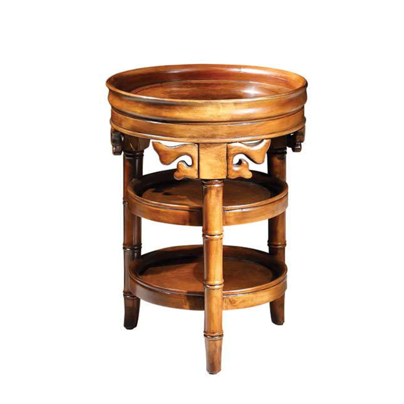 

High quality wholesale antique coffee wooden round side table for living room and office طاولة جانبية GH140