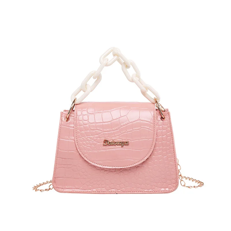 Сумка-мессенджер женская из искусственной кожи квадратная с крокодиловым узором