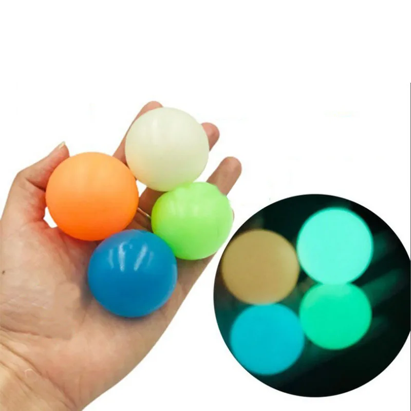 Светится в темноте Липкой Стены мяч для снятия стресса шарики надувные игрушки