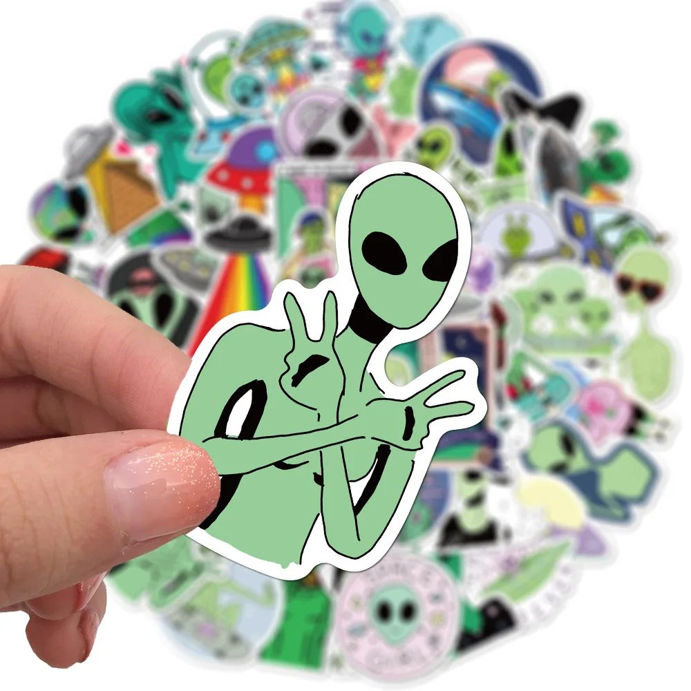 10/50pcs Outer Space Sticker UFO Alien Astronaut Rocket Cartoon Stickers Gifts Toys for Children DIY Laptop Car Phone | Игрушки и хобби
