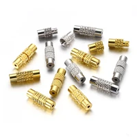 20pcs screw twist clasps 3 8x13mm tube fastener cord rope wire end caps for diy jewelry making bracelet necklace end connector