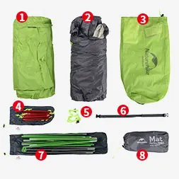 Naturehike палатка обновленная звезда река палатка Сверхлегкая 2 человека 4 сезона 20D силиконовая палатка с бесплатным ковриком NH17T012-T