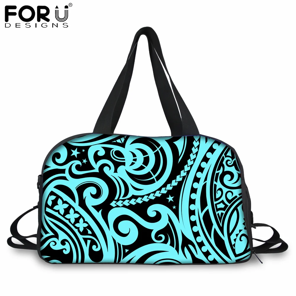 

FORUDESIGNS Vintage Polynesian Tattoo Print Woman Luggage Bags Female Sport Yoga Tote Bag Big Overnight Weekend Pouch Carry Bags
