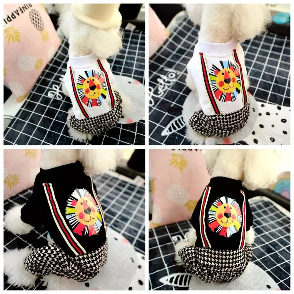 Клетчатые штаны комбинезон для собаки комбинезоны маленьких животных