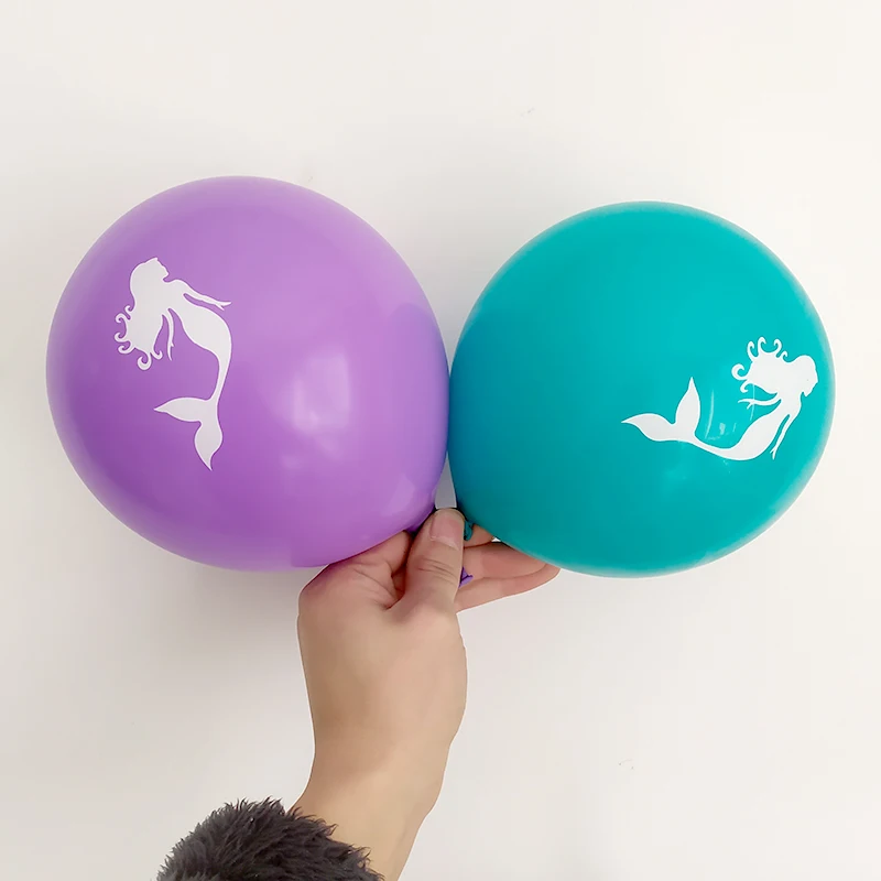 

10pcs Mermaid Latex Balloons Tiffany Blue Purple 10inch 2.2g Balloon Baby Birthday Ocean Theme Party Decoration Toy Supplies