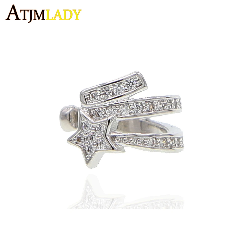 Женские маленькие серьги манжеты с фианитом AAA + фианитами для девочек 1 шт.