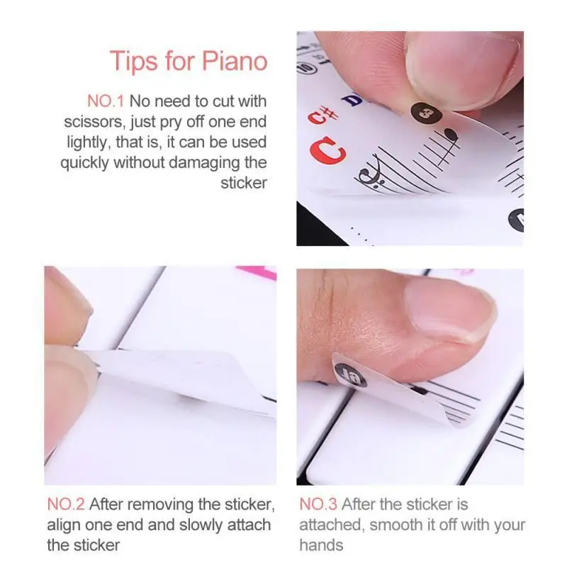 Многоцветная наклейка на клавиатуру пианино s для 88/61/54/49/37 клавиш электронная