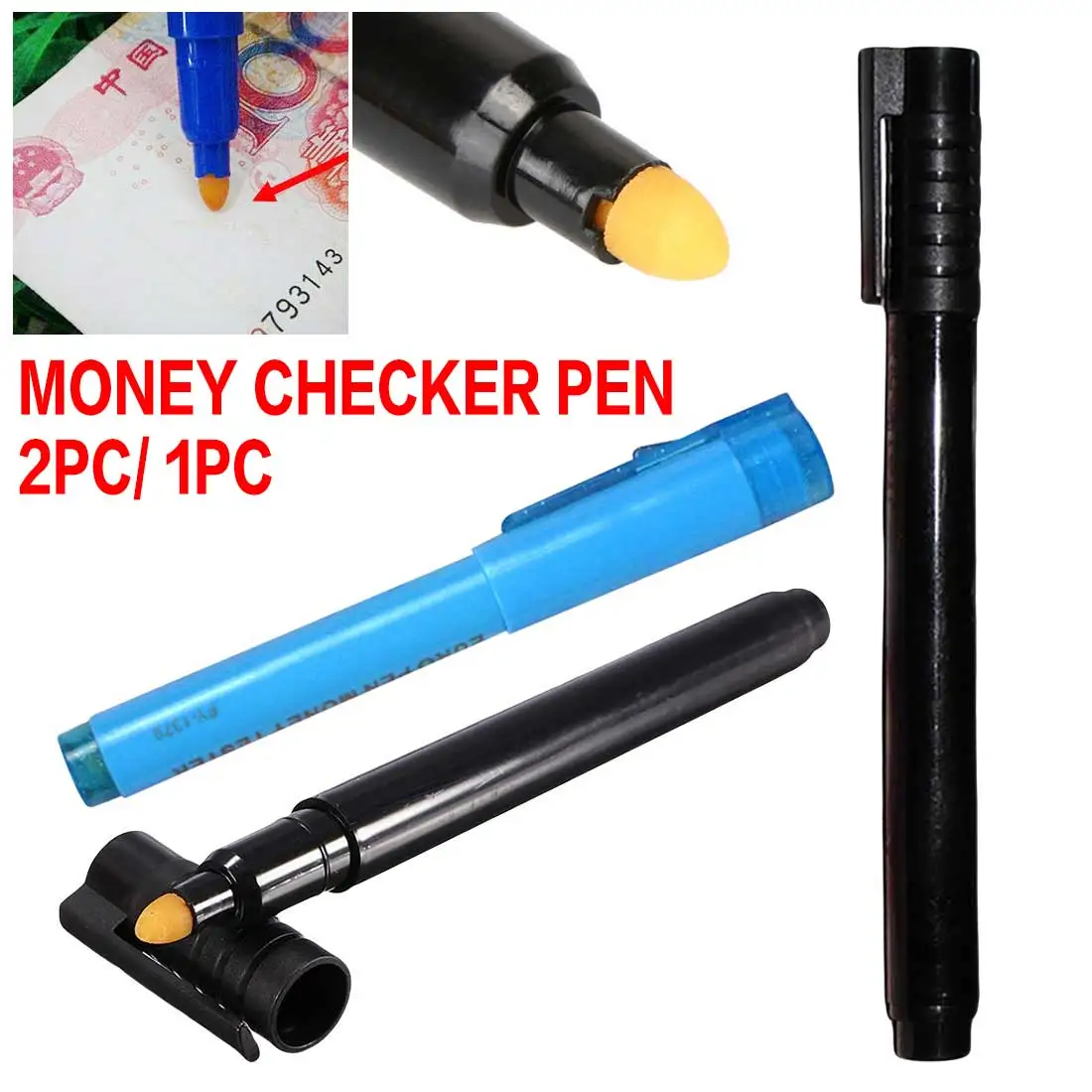 

Banknote Tester Pen Fake Forged Currency Money Bill Bank Note Pen Checker Detector Tester Marker Magic Money Detector Pen