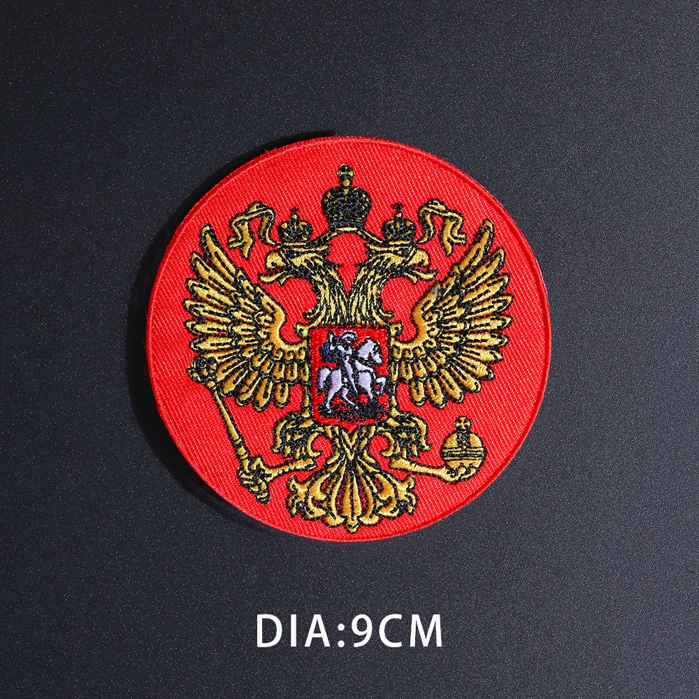 Высокое качество Орел Национальный флаг Вышивка Патчи 3D значок патч Военная нарукавная нашивка задняя сторона тактические заплатки Россия аппликации