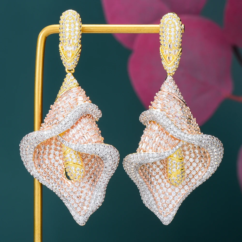 

KellyBola Dubai Aristocratic Ladies' Premium Cubic Zirconia Pendant Earrings Fashion Gorgeous First Choice Jewelry New Trends