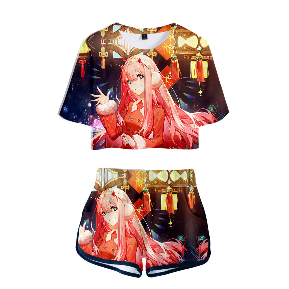 

Костюм женский из двух предметов с 3D-принтом аниме Darling In The Franxx