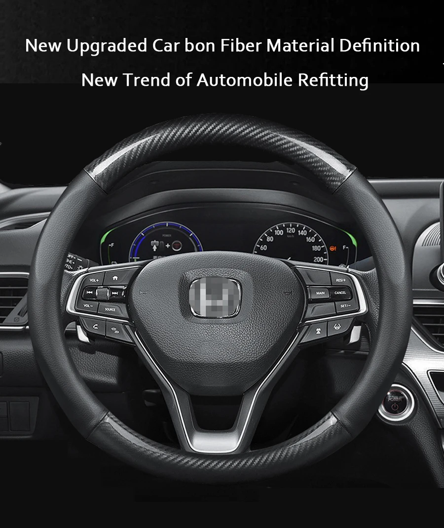 Чехол рулевого колеса автомобиля для Honda CRV Accord Civic XRV FIT ODYSSEY ridgeline crosstour Vezel City Vezel углеродное волокно спортивный