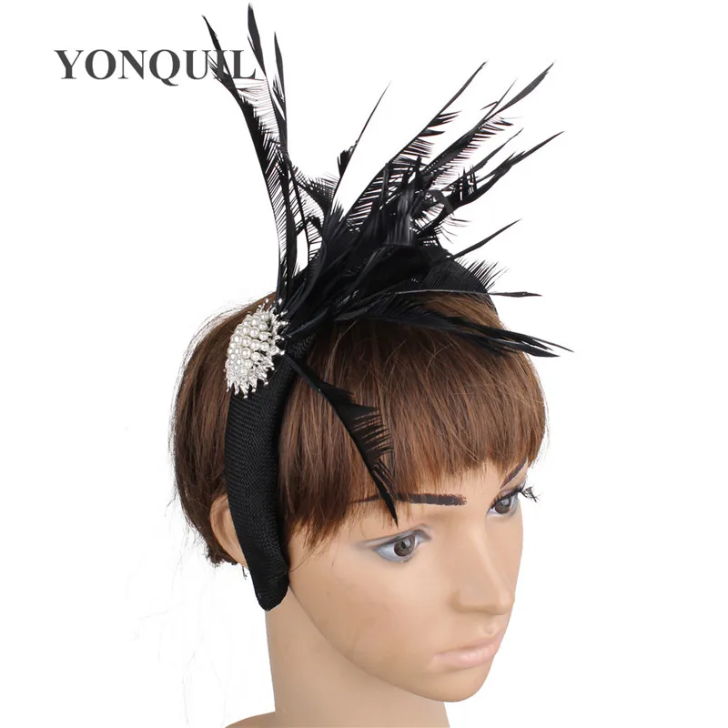 Повязка на голову женская Вуалетка в виде лебедя маскарада с темно-персиковыми