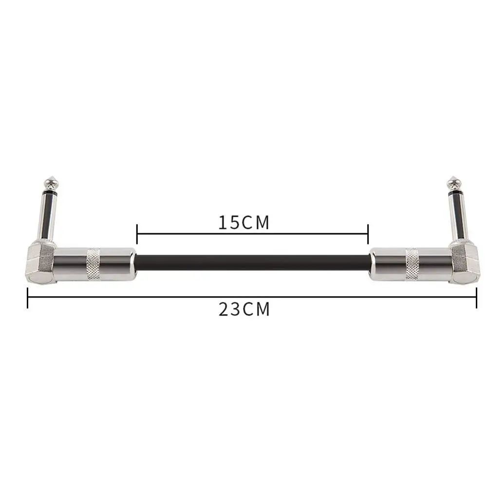 MC-01 15cm 1 шт. 15 см/30 см гитарная педаль эффектов инструмент патч-кабель 1/" Серебряный Прямоугольный штекер черный ПВХ куртка золото/серебро Цвет - Цвет: MC-01 15cm