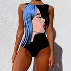 2021 сексуальный женский слитный купальник с высоким воротом и принтом, женский купальный костюм с высоким вырезом, купальник с открытой спиной, бразильский Монокини