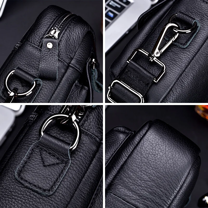 

YourSeason 2021 Fashion Men Shoulder Genuine Leather Business Small Bag Casual Soft Cowhide Student Portable Crossbody Bags