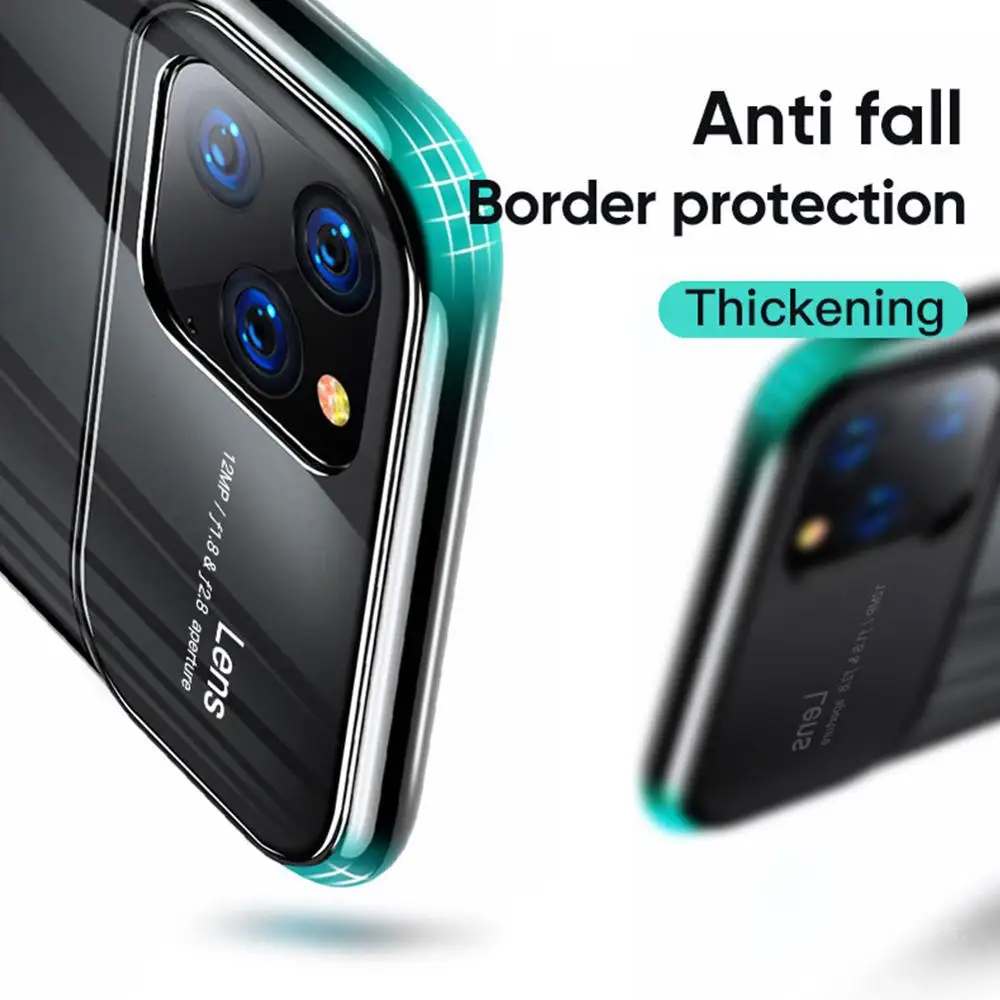Phone Case In Fitted For 11 Pro Max Protective Solid PC Tempered Glass Back Cover Fashion |