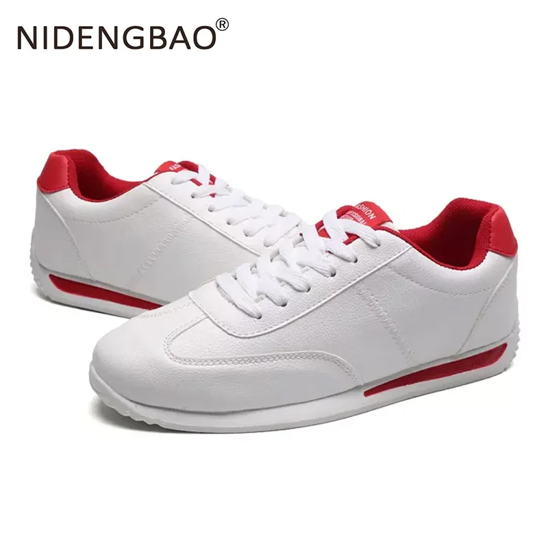 Обувь унисекс для мужчин и женщин Белая прогулочная обувь из искусственной кожи