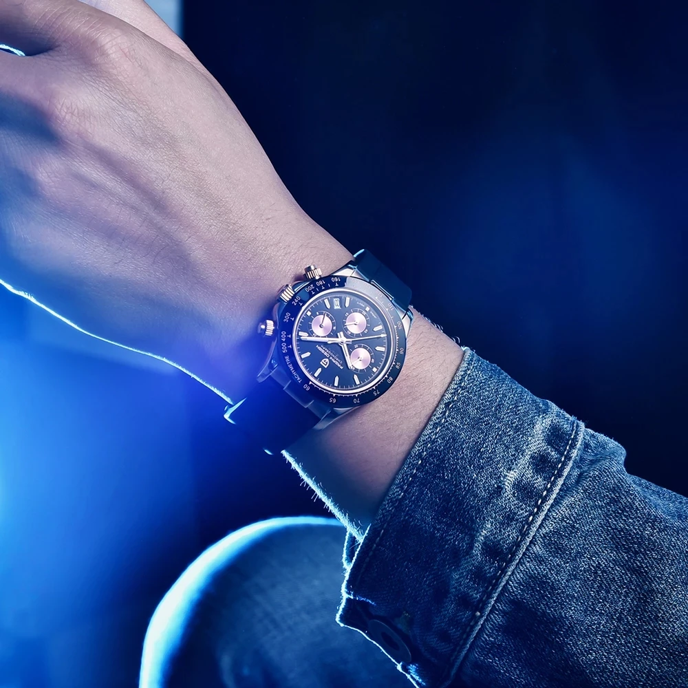 

Men's Watches Top Brand Luxury Pagani Design Quartz Watch For Men Sport Waterproof Sapphire Chronograph Wristwatch Rubber Strap