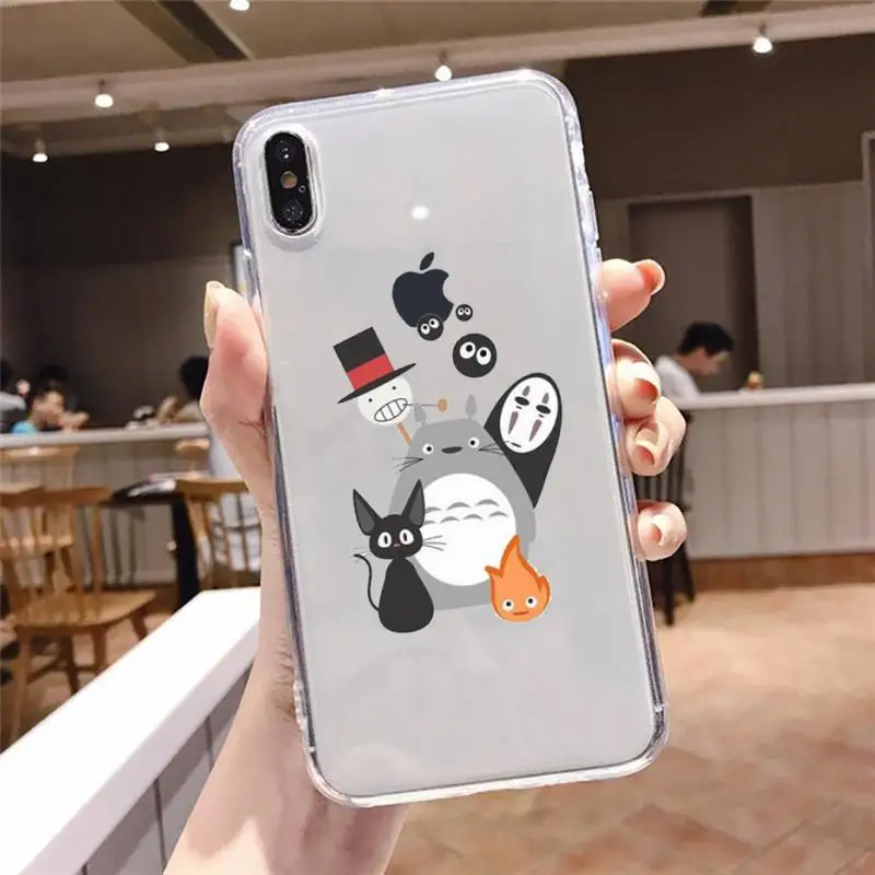 

Cartoon Ghibli Miyazaki Totoro Phone Case Transparent soft For iphone 5 5s 5c se 6 6s 7 8 11 12 plus mini x xs xr pro max