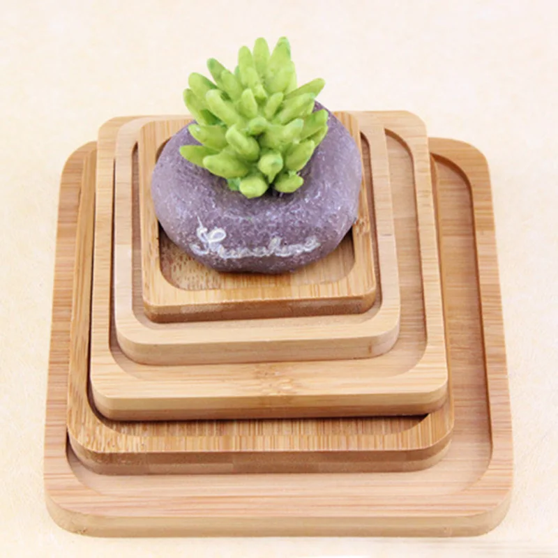 Поднос бамбуковый цветочный горшок бонсай Садоводство дома Квадратные