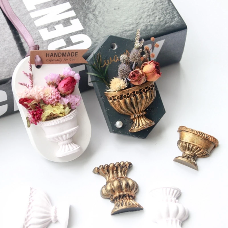 

Creative Small Flowerpot Silicone Mold Gypsum Resin Epoxy Mould DIY Scented Candle Home Wall Decoration for Handcrafts