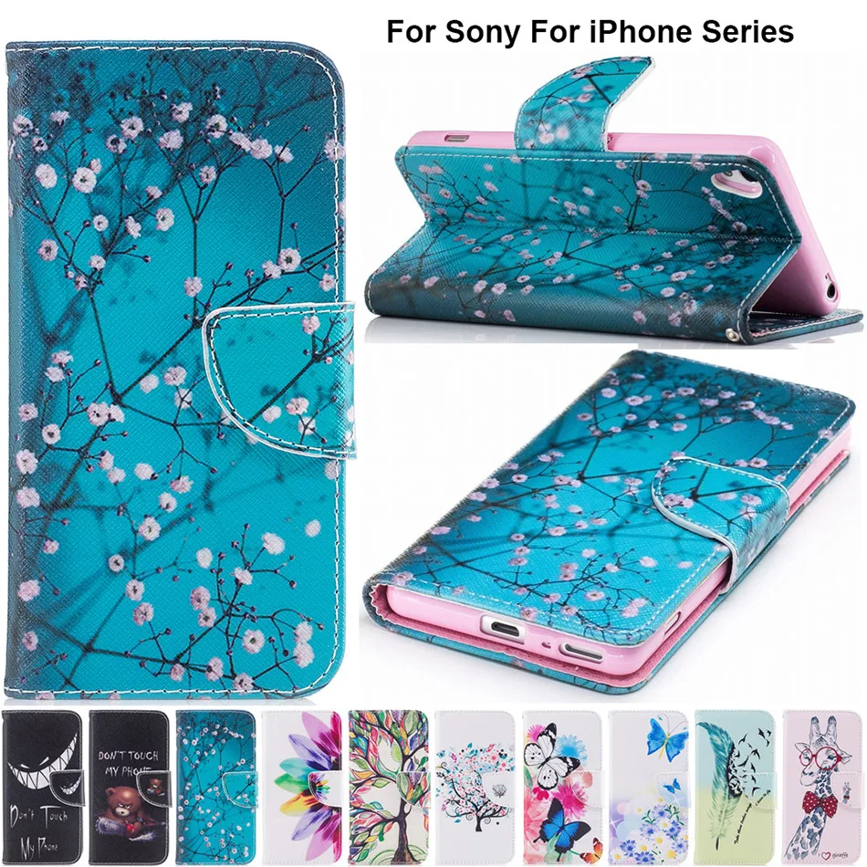 Кожаный чехол книжка для Sony Xperia 5 8 10 L1 L2 L3 E6 XA1 Z6 XZ XZS XZ1 XZ2 XA2|covers for sony xperia|z5 compactwallet case |