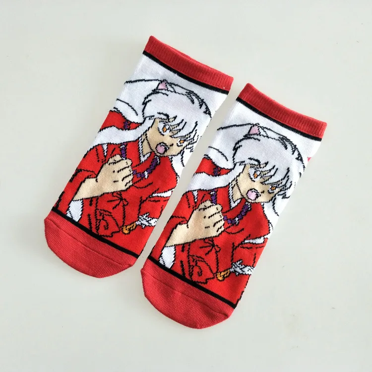 Inuyasha/женские носки с героями мультфильмов; забавные короткие носки из хлопка; милые удобные уличные носки Kawaii; модная повседневная одежда; Skarpetki - Цвет: 3