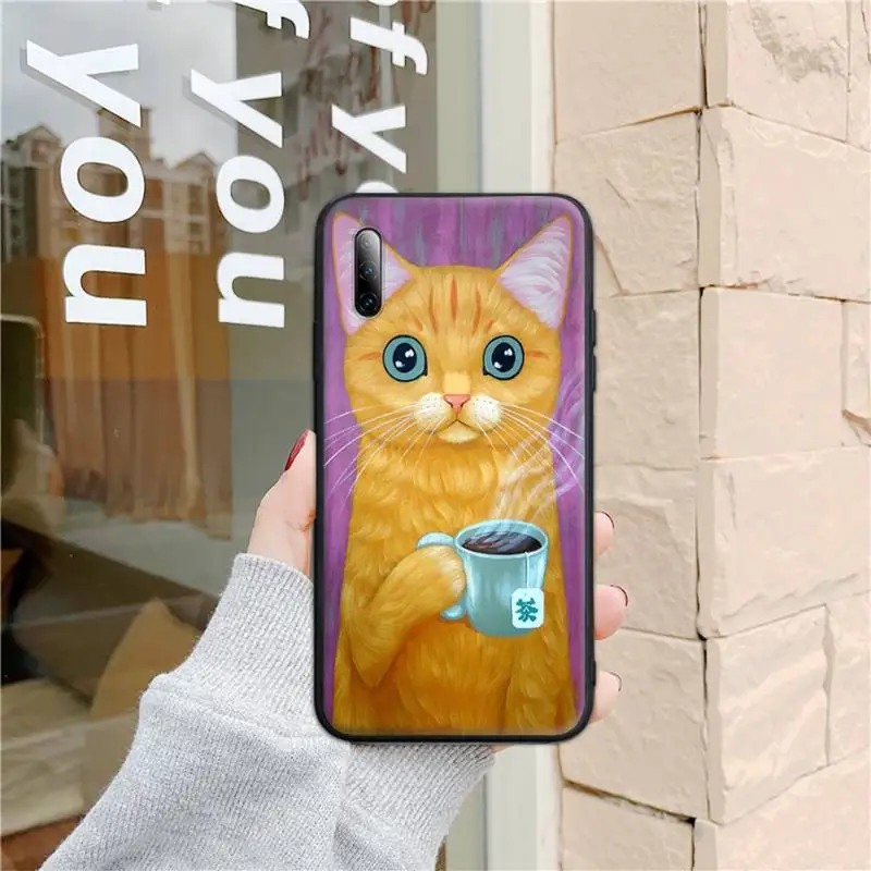 

Latte Drink Bottle Cat Phone Case for Samsung A01 A10S A20S A20 A20E A30S A31 A40 A50S A51 A70 A71 A80 Cover Fundas Coque
