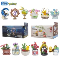 pokemon anime figures blind box toy set cute pikachu mew sylveon charmander eevee pet collection decoration model doll kids gift