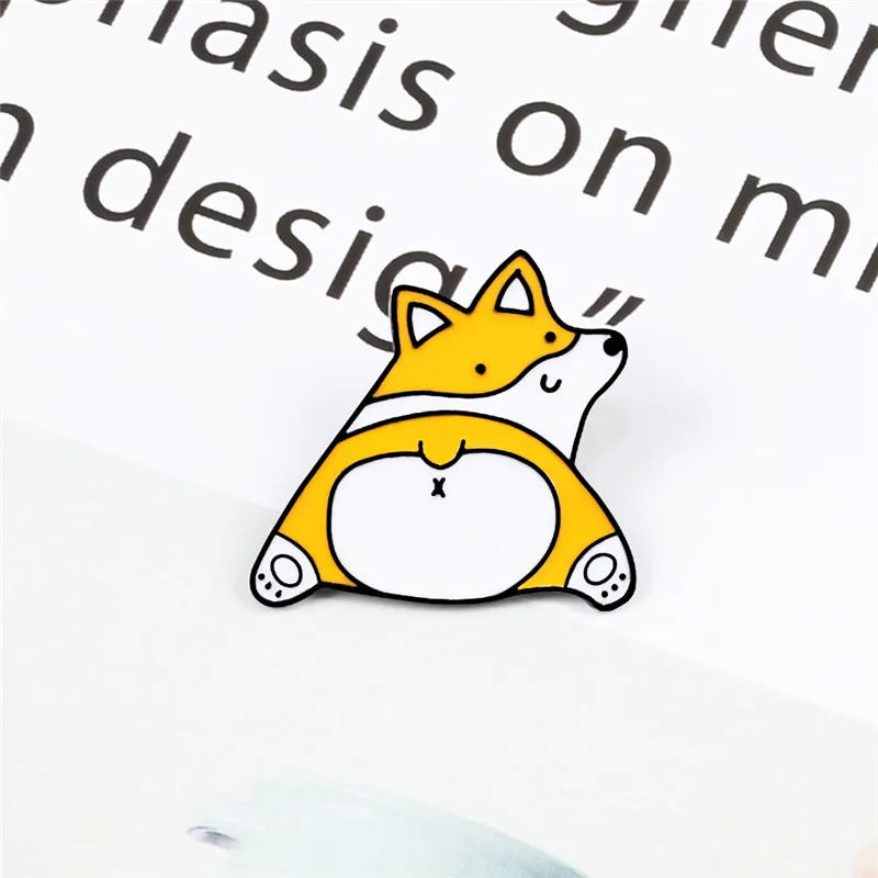 Булавки на лацканах для мужчин и женщин креативные броши в форме собаки корги