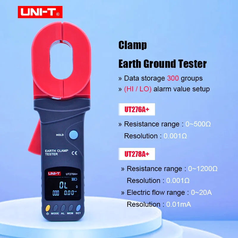 UNI T UT276A +/UT278A + Высокоточный цифровой дисплей зажим заземления сопротивления